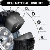 4.10/3.50-4 Flat Free Tire Wheels 10 Inch, (2 PICK) Solid Rubber Puncture Proof Airless Wheels with 5/8" Bearings 2.2" Offset Hub for Hand Truck, Dolly Gorilla Cart, Wheelbarrow, Outdoor Utility Cart