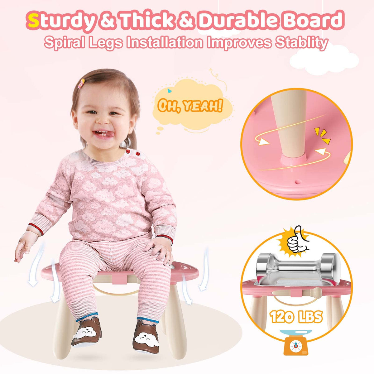 Kikidex Magnetic Drawing Board, Toddler Girl Toys for 1-3 Year Old, Doodle Board Pad Learning and Educational Toys for 1 2 3 Year Old Kids Birthday Gift (Soft Pink)