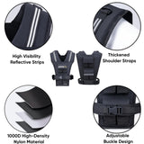 APEXUP Adjustable Weighted Vest Men 20lbs/30lbs/40lbs Weights with Reflective Stripe, Weight Vest Woman Workout Vest for Strength Training Running Walking (20 lbs)