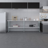 AmGood 18 in. x 96 in. Stainless Steel Work Table | Metal Kitchen Food Prep Table | NSF