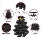 Katspon 12A Human Hair Bundles 16 18 20 22 Inch Body Wave 100% Unprocessed Brazilian Virgin Hair 4 Bundles Deals Human Hair Extensions Quick Weave Human Hair Natural Black