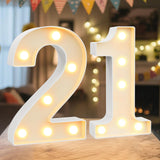 NANXU LED Marquee Light Up Numbers Sign - Lighted Birthday Numbers Sign for 21st Birthday Party Decoration, Bar Wall, Home, Table Room, Wedding and Christmas Decorations, Number 21