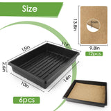 RMBHM Microgreens Growing Trays Kit – 6 Pack Micro Green Grow Trays with 12 Hemp Fiber Grow Mats, 15 x 11 x 2.5 Inch Seed Starter Trays for Growing Microgreens, Indoor Gardening