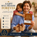 Dad Tell Me Your Life Story Leather Journal (Hardcover) - A Family Heirloom Keepsake with + 275 Prompts to Share His Life Story Book and Memories, Father's Day, Christmas Gift from Daughter & Son