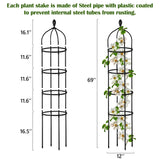 Garden Obelisk Trellis for Climbing Plants Outdoor 6 Ft Rose Bush Round Trellis for Pots Rustproof Metal Pipe with Plastic Coated Plant Flower Trellises for Clematis Vine Jasmine Support