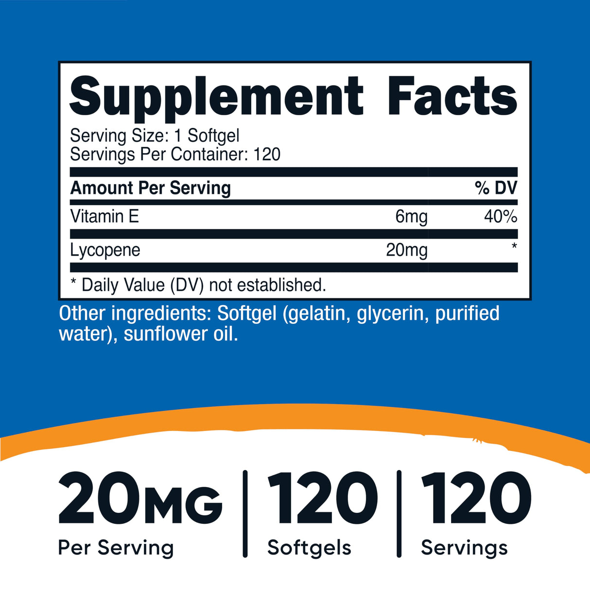 Nutricost Lycopene (20mg) 120 Softgels - Gluten Free, Non-GMO