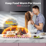 Food Warming Mat for Buffet,Electric Warming Tray with 4 Temperatures Setings and 1/3/5h Timer,Full Surface Heating Food Warmers for Parties Buffets Holidays Daily Use to Keep Food Warm（Pink）