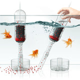 IRUZIO 2‑in‑1 Aquarium Gravel Cleaner Vacuum, Small — Air‑Pump‑Driven, Near‑Zero Water Loss, Quiet 45‑50 dB, Fits 7‑10.6 in Water Depth (Measured from Substrate)