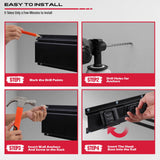 SEDY 64" Heavy Duty Garage Storage Tool Organizer Wall Mount - Tool Rack with Adjustable Hooks, Anti-Rust, 300lbs Capacity - Easy Installation (10 Hooks, 4 Rails, 3 Straps)