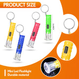 Jexine 100 Pcs Mini Flashlight Keychain Bulk Assorted Colors Torch Keyring Flashlights LED Small Keychain Light Hiking Camping Christmas Party Favors(Bright)