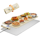 Vitaler Warming Mat for Food, (XXL 35”x16”) Electric Warming Trays, Upgrade Graphene Fast Full-Surface Heating Mat for Food with 6 Level Temp, 6 Hours Timer, Food Warmer Pad with Heat-Insulating Mat
