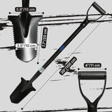 CKG Carbon Metal Detecting Shovel Digging Tool with Double Serrated Blade – Lightweight Digger Garden Root Cutter, Spade Professional Metal Detector Accessories, Gold Digger Shovel - Carbon Black