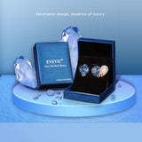 EVEVIC Square Austrian Crystal Charm Clip On Earrings for Women