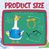 Vzuito Back to School Porch Goose Outfits 23"/ 17'' Lawn Goose Teacher Clothes Cemment Geese Costume Garden Yard School Classroom Decor