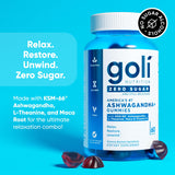 Goli Zero Sugar Ashwagandha & Vitamin D, Maca, L-Theanine Gummies, No Artificial Sweeteners, No Sugar Alcohols. Mixed Berry, KSM-66, Vegan, Plant Based, Non-GMO, Gluten-Free & Gelatin Free. (3)