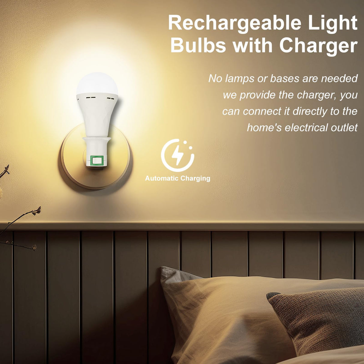 Ostwiki Rechargeable Emergency Light Bulbs 6 Pack Battery Operated Backup Light Bulbs for Power Outage Camping 9W E27 8500K Daylight Self-Charging Lamps for Home Hurricane Preparedness