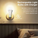 Ostwiki Rechargeable Emergency Light Bulbs 6 Pack Battery Operated Backup Light Bulbs for Power Outage Camping 9W E27 8500K Daylight Self-Charging Lamps for Home Hurricane Preparedness