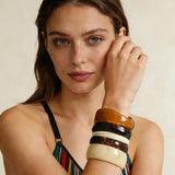 Dormklss 5 PCS Acrylic Resin Bracelet Set For Women Chunky Bangle Bracelets