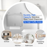 DUTYWORKS Commercial Paper Towel Dispenser Wall Mount, 304 Stainless Steel C-Fold Multifold Trifold Holder with Lock, Large Capacity Hand Towel Tissue Dispenser for Bathroom Kitchen Restaurant Office