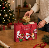 IPQXE 34 Pack Christmas Gift Bags Assorted Sizes- Reusable Tote Bags Non-Woven, Xmas Shopping Bags with Handles, for Christmas Treat Bags, Gifts Wrapping, Xmas Party Supplies 16 Large 18 Small