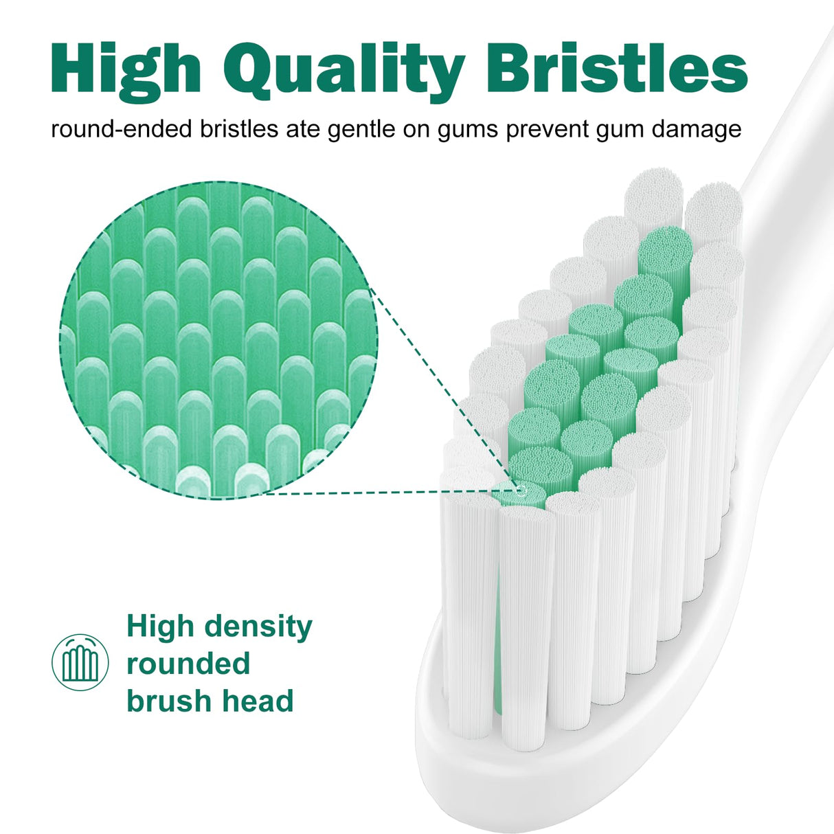 Replacement Toothbrush Heads for Philips Sonicare E-Series/Essence/Xtreme/Elite and Other Screw-on Models, 4 Pack, Dupont Bristles for Effective Cleaning
