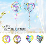 SNAIL GARDEN 202PCS Crystal Suncatcher Kit with 3D Wind Spinners,DIY Suncatcher Kits for Adults,Rainbow Window Prism Hanging Crystals,Colorful Ornament Pendant Window Charms for Garden,Car,Bedroom