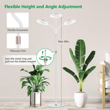 Aumtrly Grow Lights for Indoor Plants, 3 Head Full Spectrum Plant Light with 68" Adjustable Stand for Growing Large Tall Plants, White Halo Floor LED Grow Lamp with 16 Hour Timer