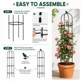 Yotoworth Garden Obelisk Trellis, 6.3 ft Tall, Black, 1PC