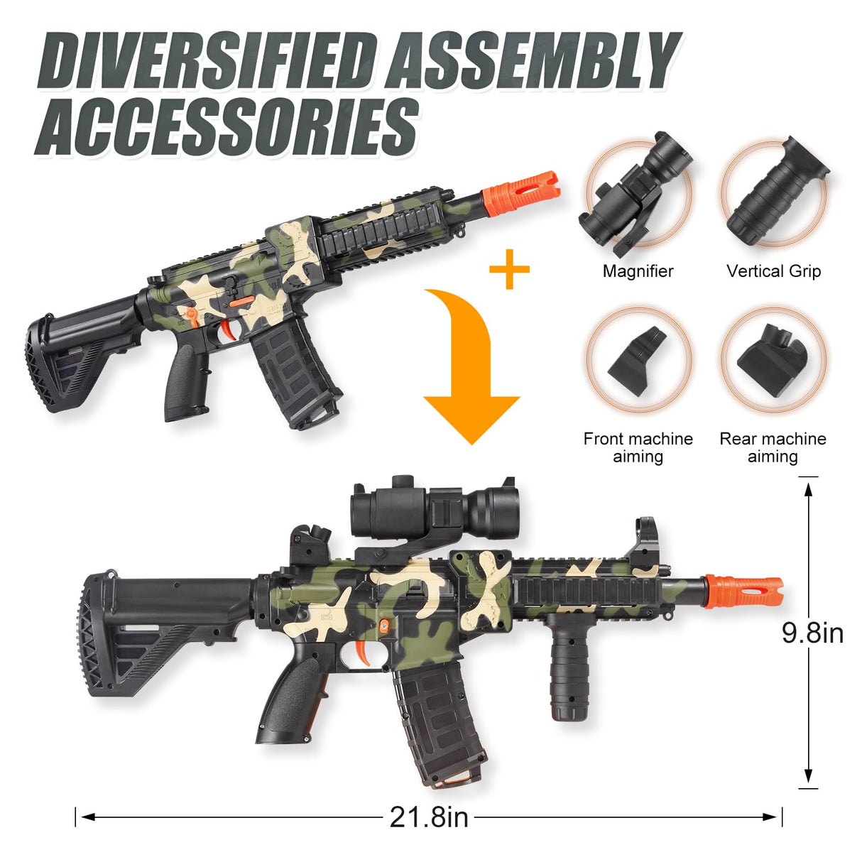 Realistic Toy Foam Blaster Gun - Electric Sniper Rifle with Scope 120 Soft Bullets 3 Magazines, Automatic Dart Gun for Boy Ages 8-12 Years Old, Indoor Outdoor Gifts for Adult Kid Christmas Birthday