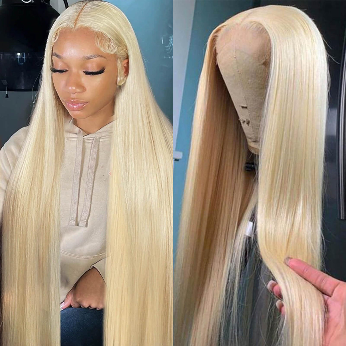 BZN 613 13x6 Lace Front Wig Human Hair 28 Inch 200 Density 613 Lace Front Wig Human Hair Blonde Wig Human Hair Straight Lace Frontal Wig Human Hair Pre Plucked With Baby Hair