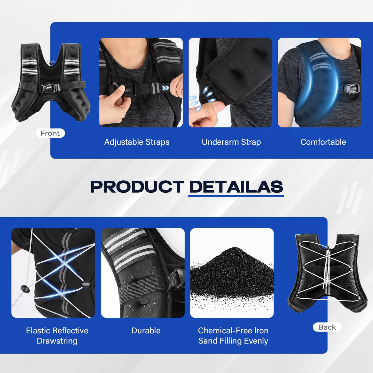 BIBIVENTA Weighted Vest for Women & Men, 12lb Body Weight Vest with Touchscreen Phone Holder & Reflective Stripe, Workout Equipment for Weight Loss, Fitness, Walking, Running, Cardio, Strength Training