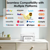 KNAON Bluetooth Thermal Shipping Label Printer, 4x6 Portable Thermal Address Label Printer for Small Business, Compatible with iPhone,Android,Windows,Mac–Works with Etsy Shopify USPS&More, White