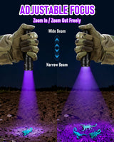 ULTRAFIRE UV Flashlight 395-405 nm Led Blacklight for Curing UV Glue, Leak Detector, Pet Urine Stain