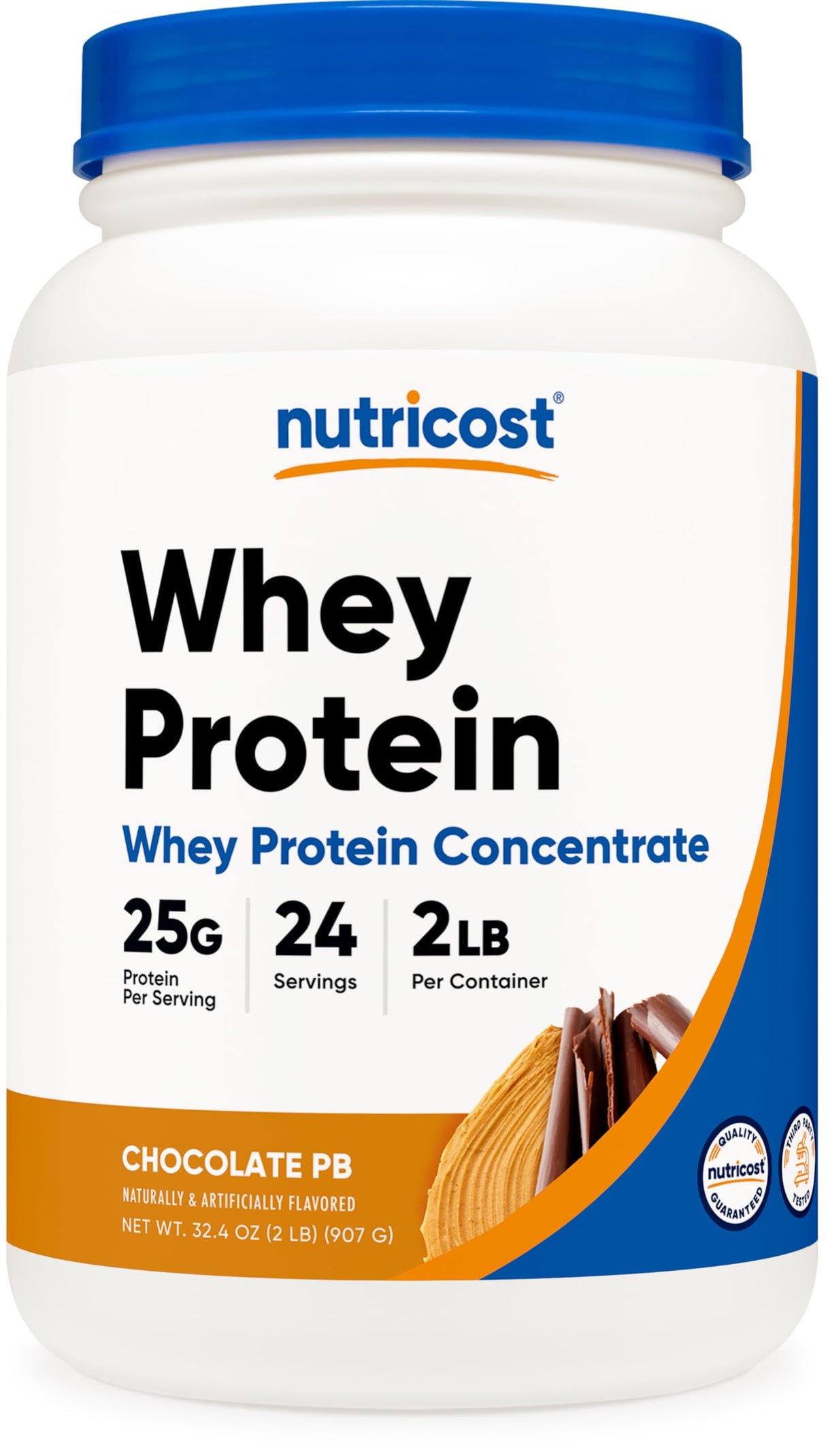 Nutricost Whey Protein Concentrate (Chocolate Peanut Butter) 2LBS - Gluten Free & Non-GMO