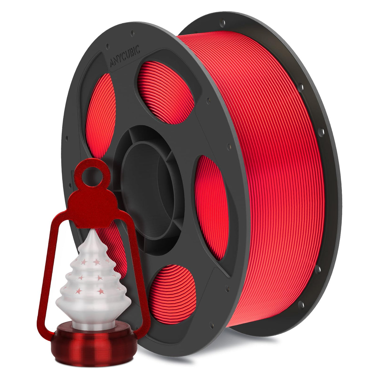 ANYCUBIC Silk Christmas Filament for Christmas Gifts and Decorations, Clog-Free Shiny 3D Printer PLA Filament 1.75mm Dimensional Accuracy +/- 0.02mm, 1KG Reusable Spool (2.2 lbs), Silk Christmas Red