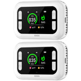 HAKINAKU Plug in 4in1 Carbon Monoxide Detector & Combustible Natural Gas Combination Builti-in Backup 1000mAh Battery & HD Screen [CO Gas Temp Humidity Sensors] for Home Kitchen Hotel (2Pack, White)