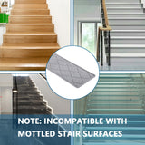 Stair Treads for Wooden Steps Indoor, KOOTETA 15 Pack 8" X 30" Non Slip Carpet Stair Treads with Reusable Adhesive for Kids Elders and Dogs, Surface Polyester TPR Backing Stair Rugs, Grey