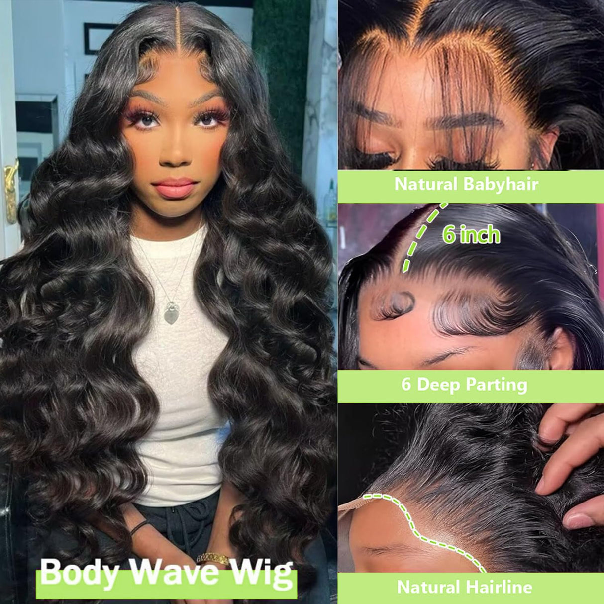 30 Inch Body Wave Lace Front Wigs Human Hair 13x6 HD Transparent Lace Front Wigs Human Hair Pre Plucked 180% Density Brazilian Virgin Hair Glueless Frontal Wigs Human Hair for Women Natural Black