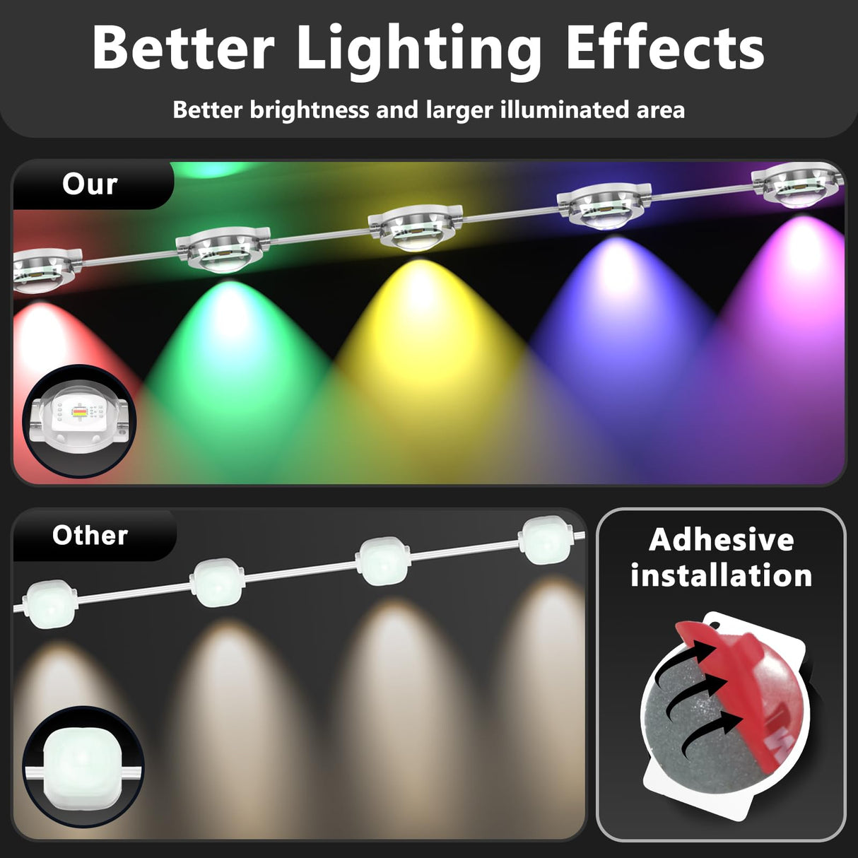 CETELUMA 300FT Permanent Outdoor RGB Lights, IP67 Waterproof Smart Eave Lighting, with App/Remote Control Eaves Light, DIY LED Scenes Modes for House Roof Decor,Christmas,Party,All Holiday and Daily