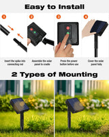 bitjam 3 Pack Solar Fairy Lights for Outside Waterproof, Total 147FT 450 LED Solar String Lights Outdoor 8 Modes Solar Twinkle Lights for Garden Yard Christmas Tree Wedding Party Decor, Warm White