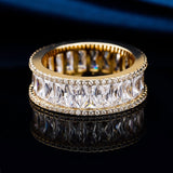 MDFUN 18K Gold Plated Eternity Rings for Women Cubic Zirconia Wedding Promise Engagement Band 8