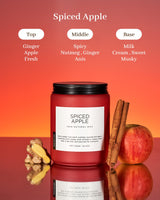 M&SENSE Spiced Apple Scented Candles for Home Natural Soy Wax 19.4oz 110 Hours Large Long Lasting Highly Scented Classic Christmas Holiday 2 Wicks Candle Gift Home Decor