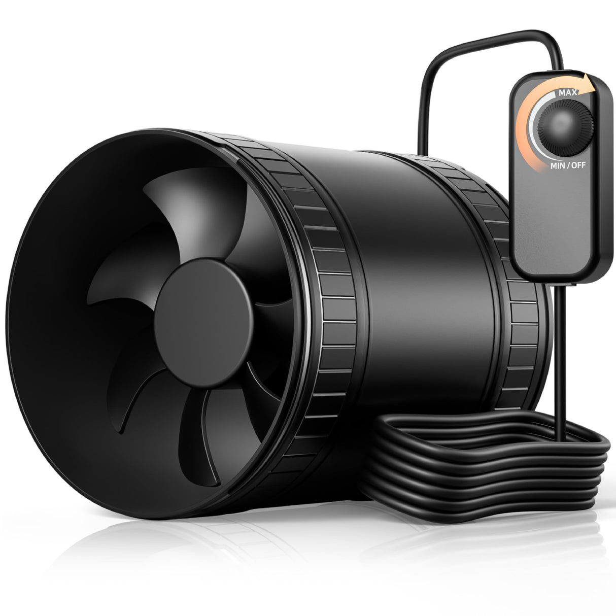 4 Inch Compact Inline Duct Fan Kit with Speed Controller, Quiet DC Motor Exhaust Fan for Grow Tent Ventilation, Heating Cooling Booster, Hydroponics, Boat