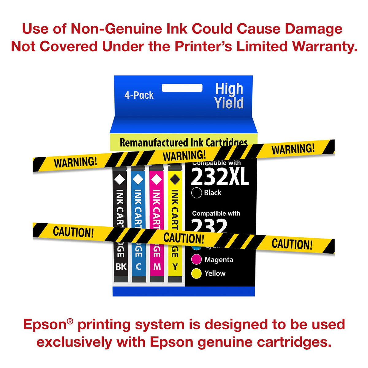 Epson 232 Genuine Ink Cartridge XL Black and Standard Color Combo Pack