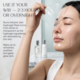 NUNA Volcanic Ash Hydrogel Face Masks with Smile Line Patches – Korean Glass Skin Detox & Deep Hydrating Jelly Mask with Hyaluronic Acid, Ceramides – Overnight Moisturizing + Purifying Care, 7 Sheets