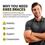 CAMBIVO 2 Pack Knee Brace, Knee Compression Sleeve for Men and Women, Knee Support for Running, Workout, Gym, Hiking, Sports (Beige,Medium)