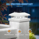 NIORSUN Solar Post Lights Outdoor, Fence Post Solar Lights Cool White, Waterproof, Garden Patio Fence Deck Decor, 4x4 Posts Cap Wood Vinyl, 5x5 Vinyl, White 12 Pack