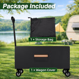 EVRBUL Outdoor Folding Wagon Cover, 38" L x 22" W x 20" H Heavy Duty 420D Waterproof Garden Cart Cover for Collapsible Wagon Carts with Portable Pocket Bottom Drawstring Reflective Strip, Cover Only