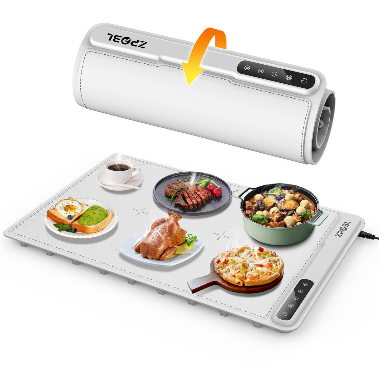 Warming Mat for Food -Electric Food Warming Tray (24"x16"), Rapid Full-Surface Heating, Portable & Rollable Versatile Food Warmer for Countertop, Perfect for Gatherings, Parties &Everyday Use