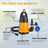 Limodot Submersible Water Pump With 25ft. Hose Kit, Sump Pump, Utility Pump with 25-Foot Power Cord, 4000GPH, Portable Water Pump for Swimming Pools, Garden Ponds, Basements, Multi-Purpose Drainage